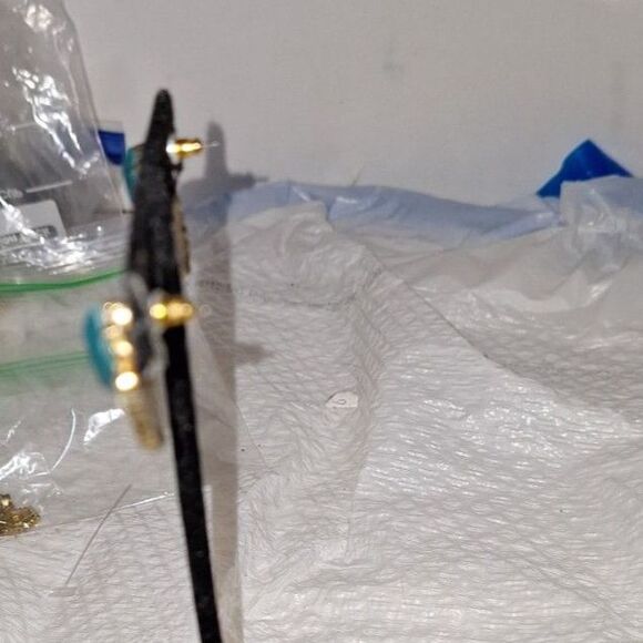 Vintage Post Back Pierced Earrings Faux Turquoise Rhinestone Native American - Picture 3 of 8